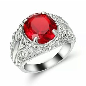 Vintage Round Red Ruby